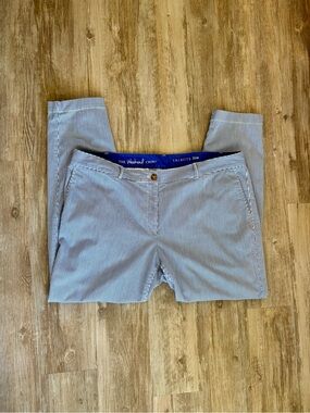 Talbots Weekend Chino Pants Blue & White Pinstripes 16W